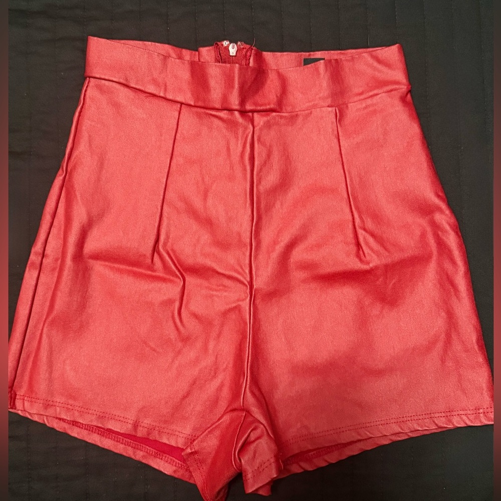 Windsor Red High Waist Tailored Shorts